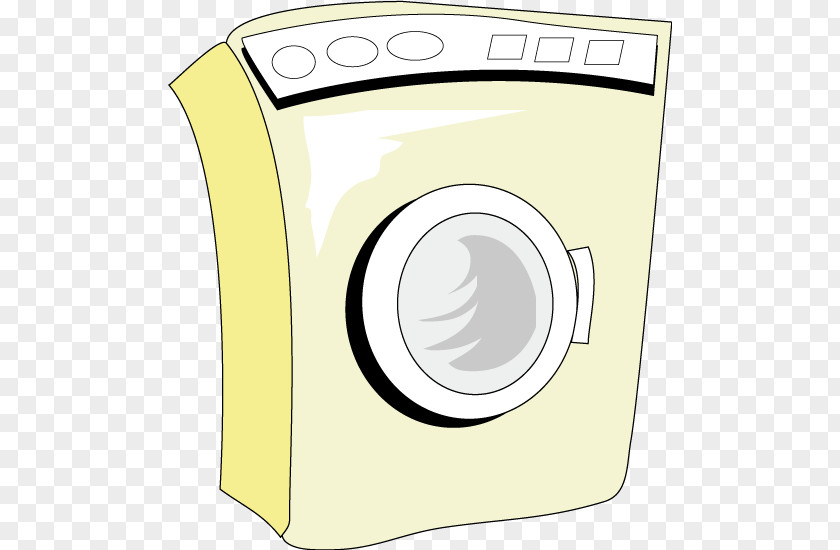 Monocular Yellow Cartoon Vector Washing Machine Font PNG