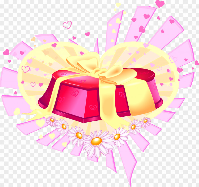 Cartoon Valentine Gift Box Heart-shaped Appearance And Material Love Romance Clip Art PNG