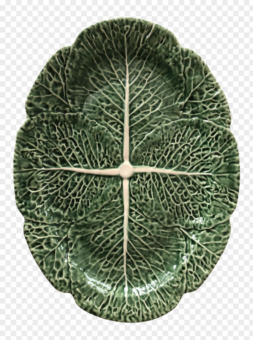 Chinese Cabbage Bordallo Pinheiro Platter Circle Leaf PNG