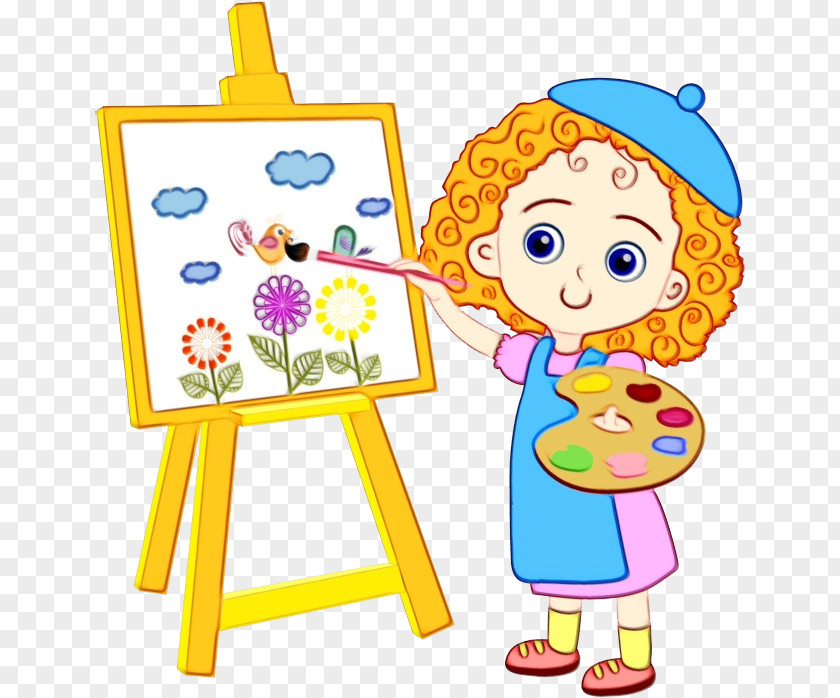 Easel Child Art PNG