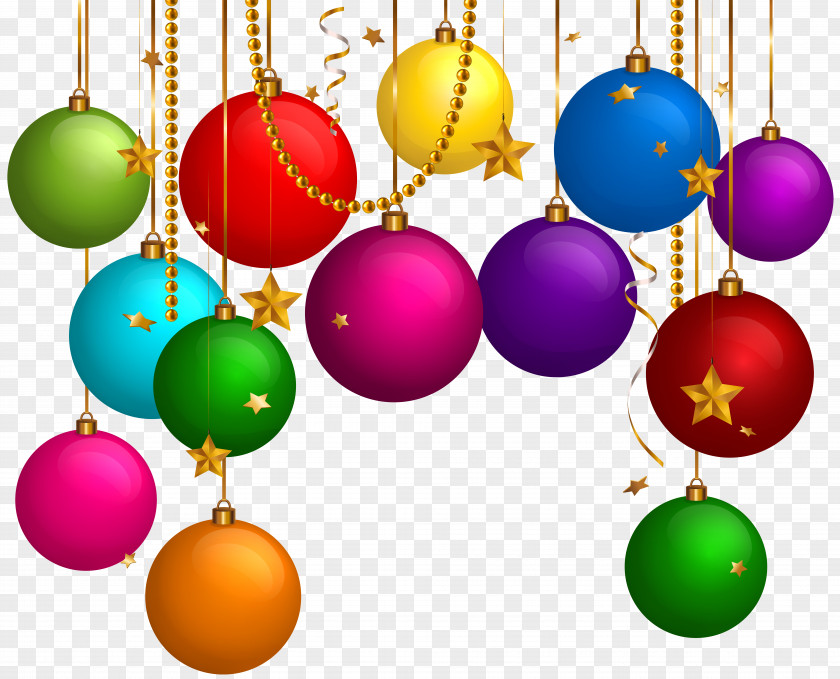 Hanging Christmas Balls Decor Clip Art Ornament PNG