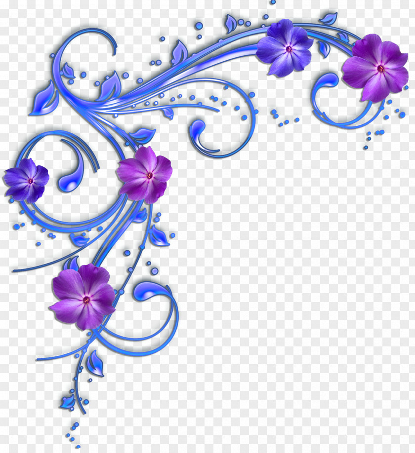 Flower Clip Art Floral Design Purple Blue PNG
