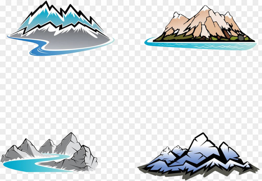 Hand-painted Simple Mountain Alps Royalty-free Clip Art PNG