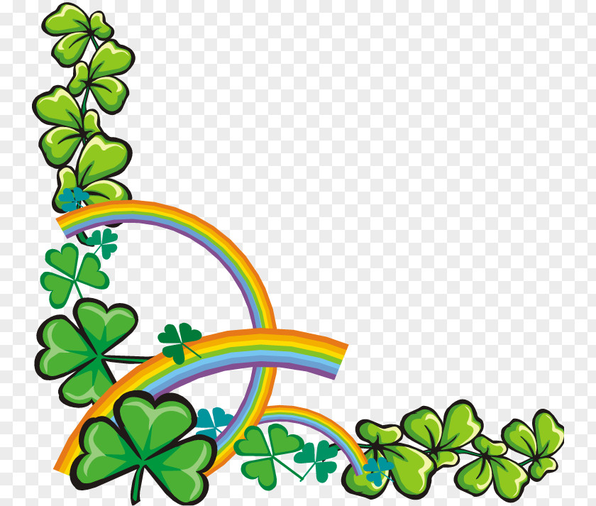 Rainbow And Clover Ireland Saint Patricks Day Paper Shamrock Irish People PNG