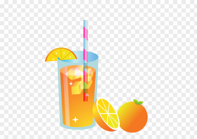 Vector Ice Orange Juice Clip Art PNG