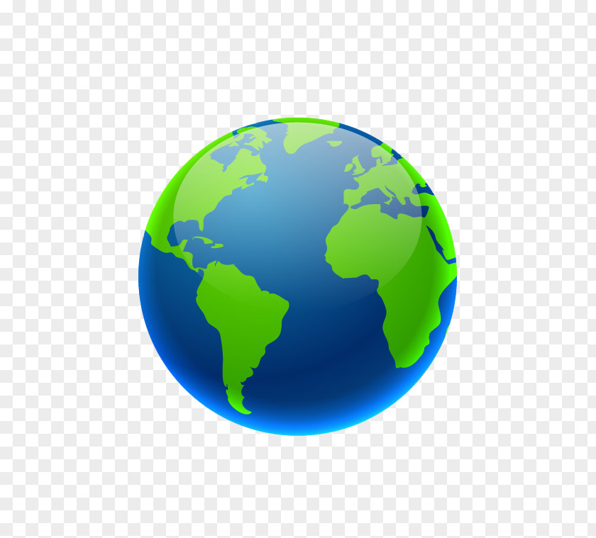 Beautifully Blue Earth Globe World Map PNG