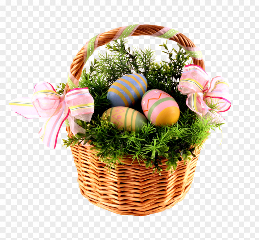 Easter Typographic Bunny Basket Egg PNG