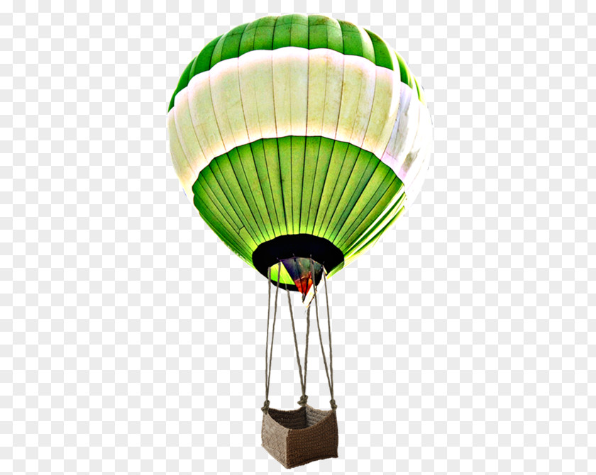 Green Hot Air Balloon Material Free To Pull PNG