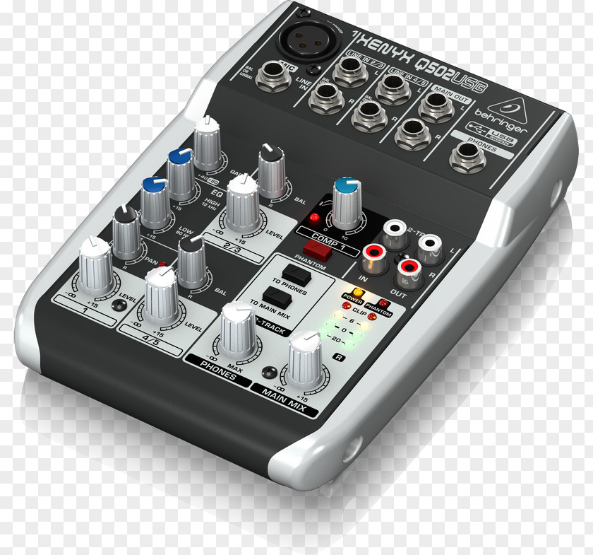Microphone Preamplifier Behringer Xenyx Q502USB Audio Mixers Mixer PNG