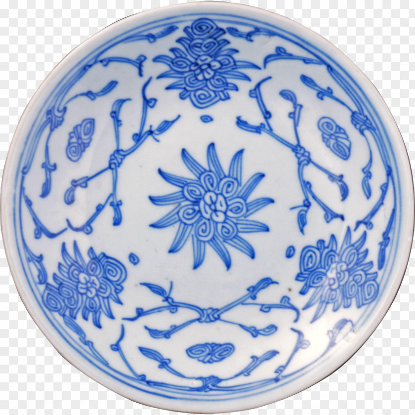 Plate Blue And White Pottery Tableware Porcelain Ceramic PNG