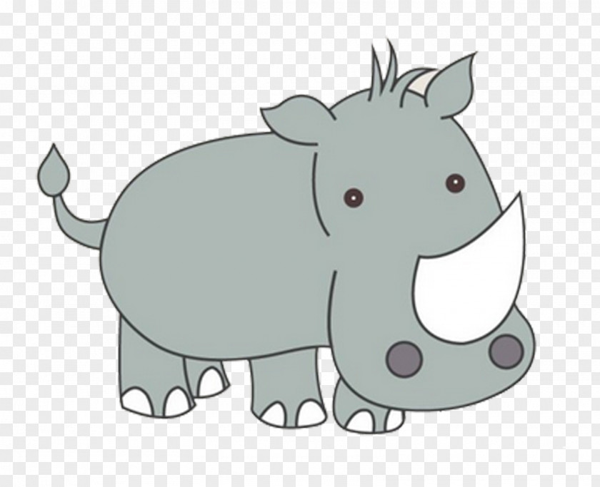 Cartoon Rhino Rhinoceros Icon PNG