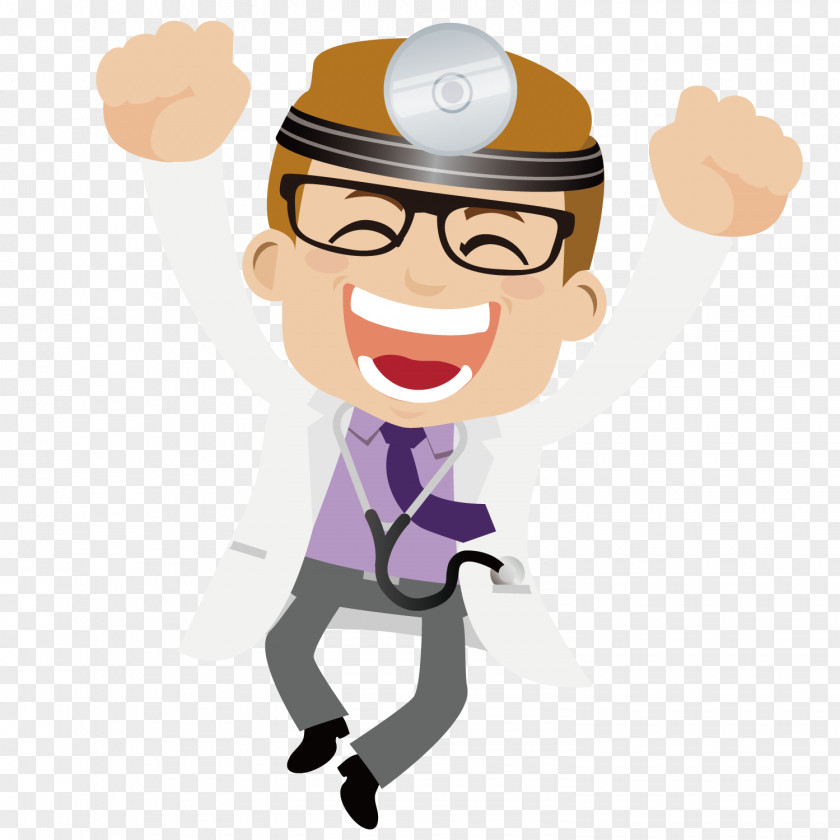 Excited Male Doctor Physician Cartoon Clip Art PNG