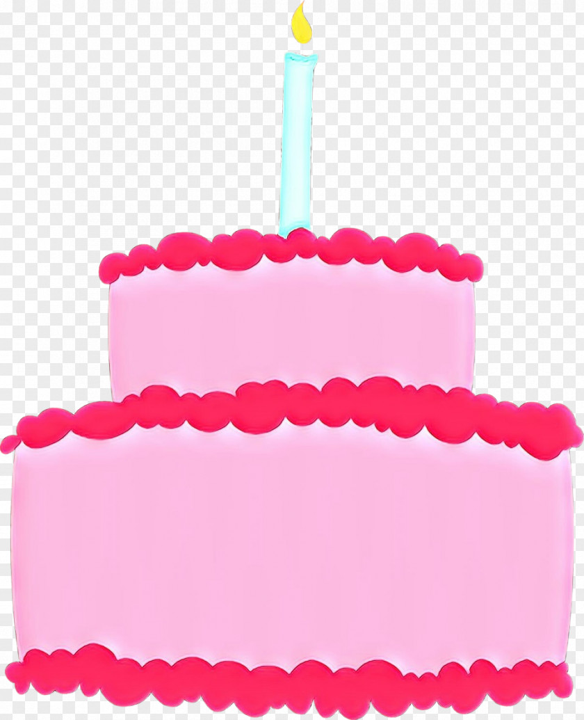 Party Cuisine Pink Birthday Cake PNG