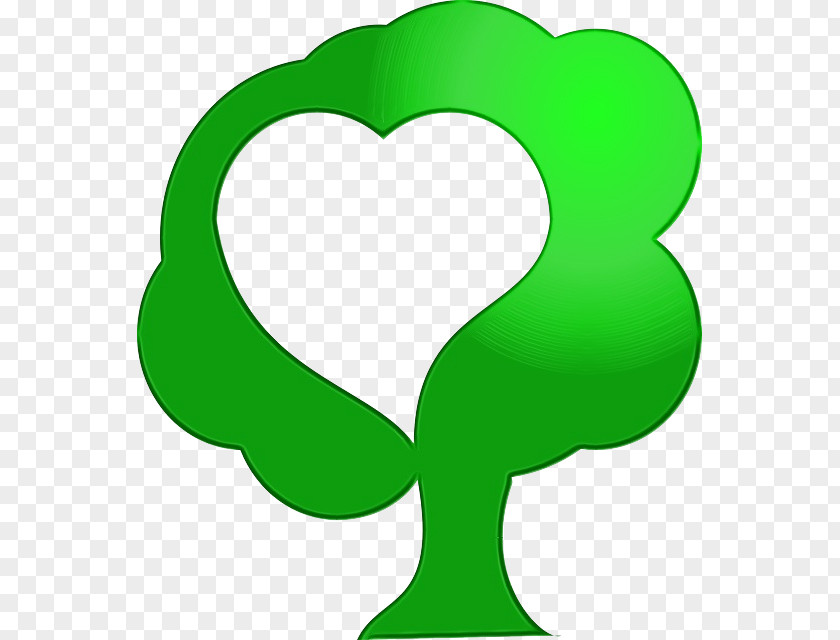 Symbol Heart Green Leaf Line Meter PNG