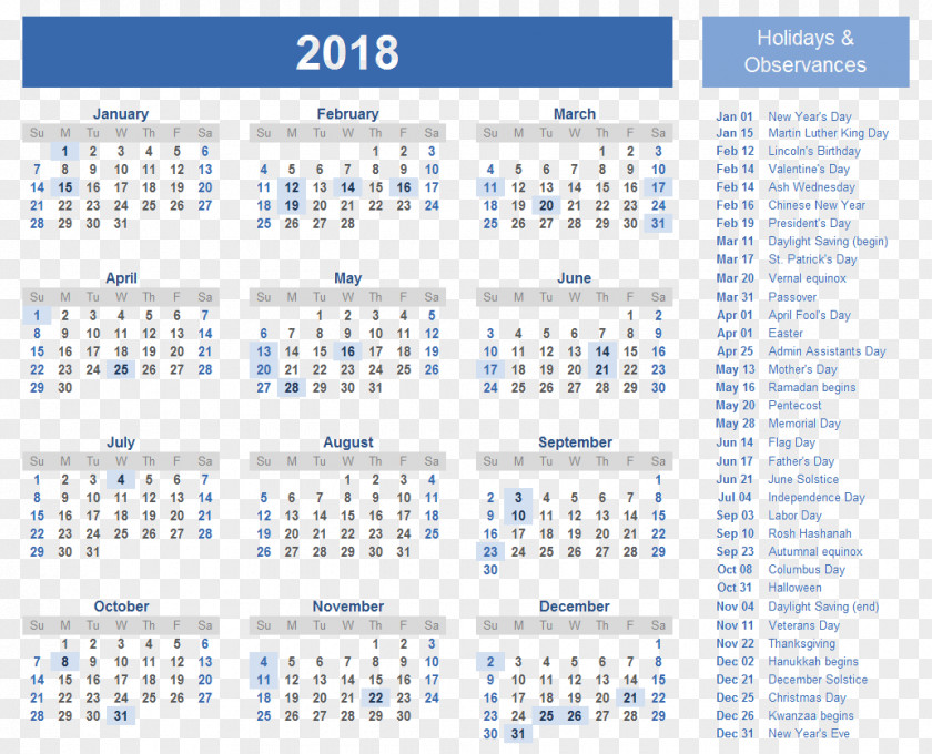 United States Calendar Public Holiday 0 PNG