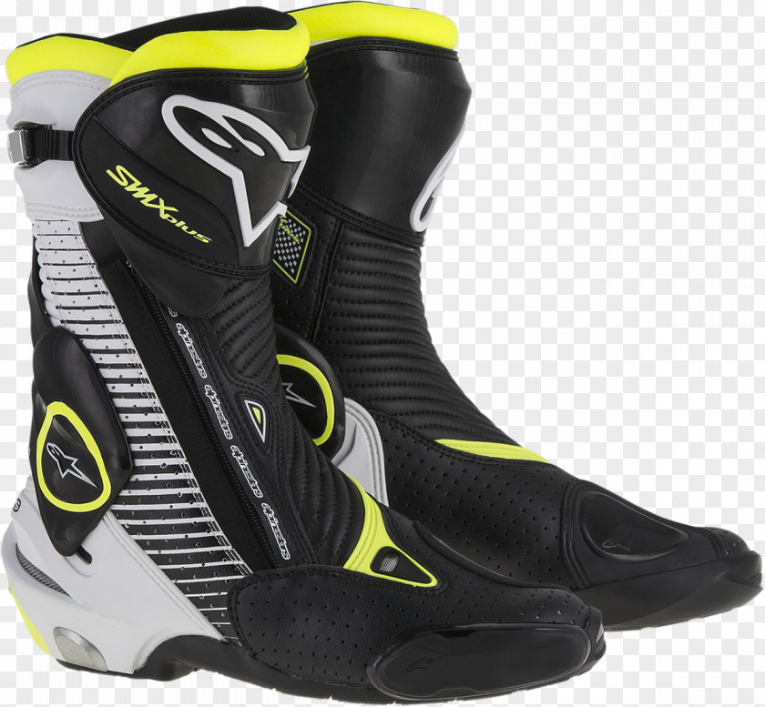 Motorcycle Alpinestars SMX Plus Vented Boots 2015 Male SMX-1 R Black/White 38 PNG