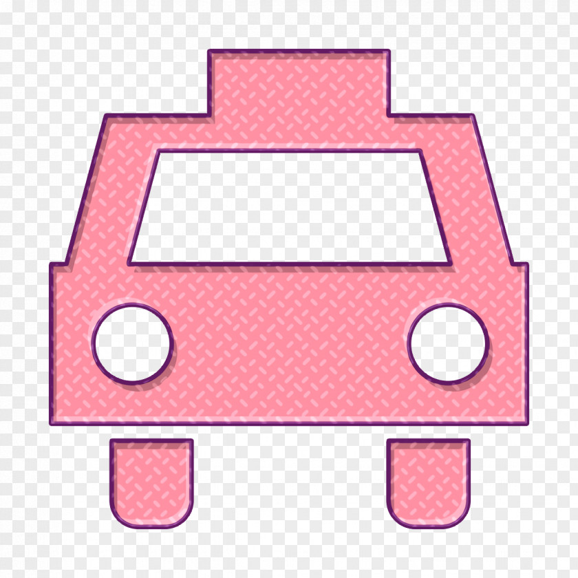 Rectangle Pink Taxi Icon PNG