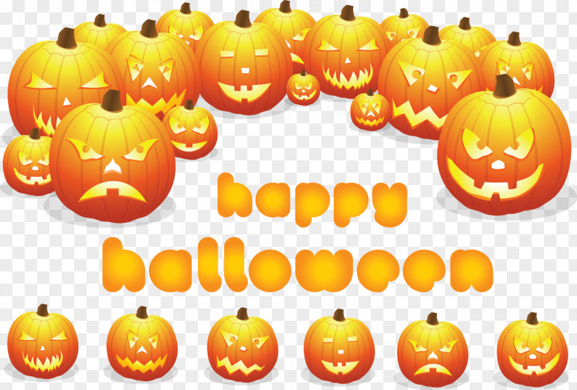 Vector Halloween Jack-o-lantern Calabaza Pumpkin PNG