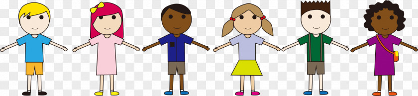 Children Holding Hands Cartoon Drawing Child Illustration PNG