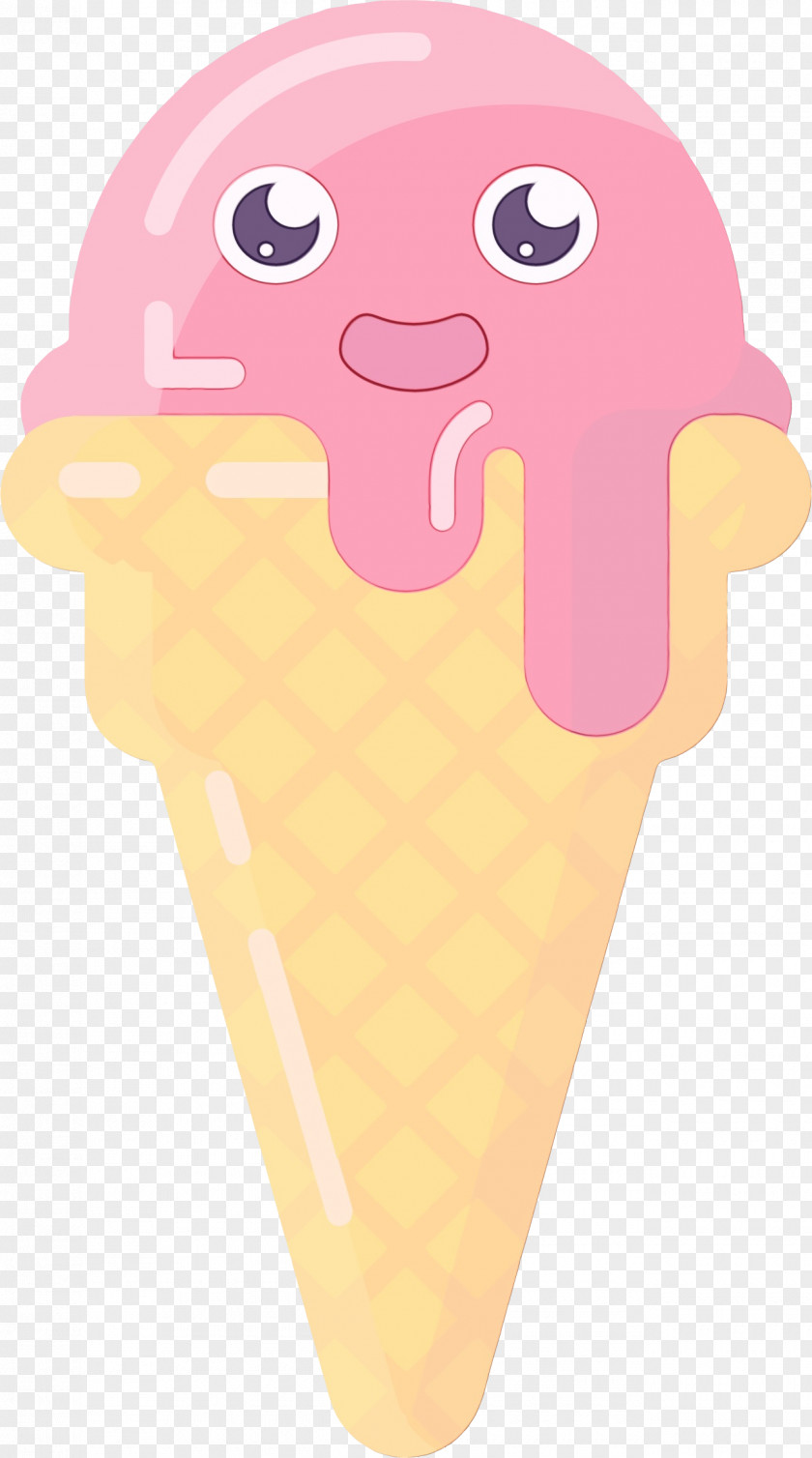 Ice Cream Cones Illustration Cartoon Pink M PNG