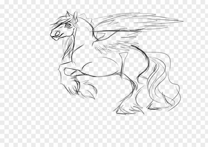 Mustang White Drawing Line Art Sketch PNG