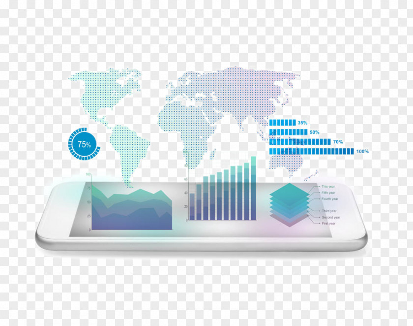 Smartphone And Infographics Mobile Phone Advertising Map PNG