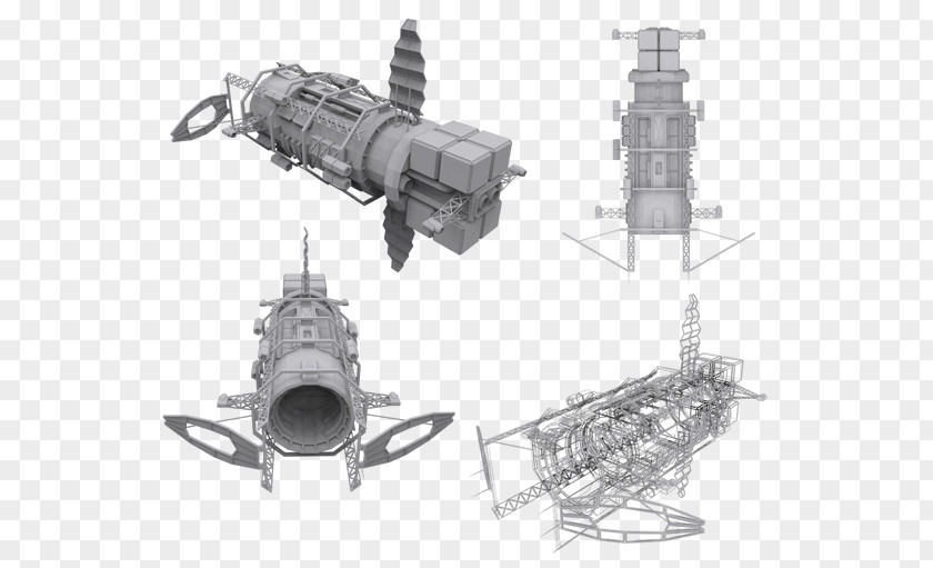 CGTrader Spacecraft 3D Modeling Low Poly Concept Art PNG