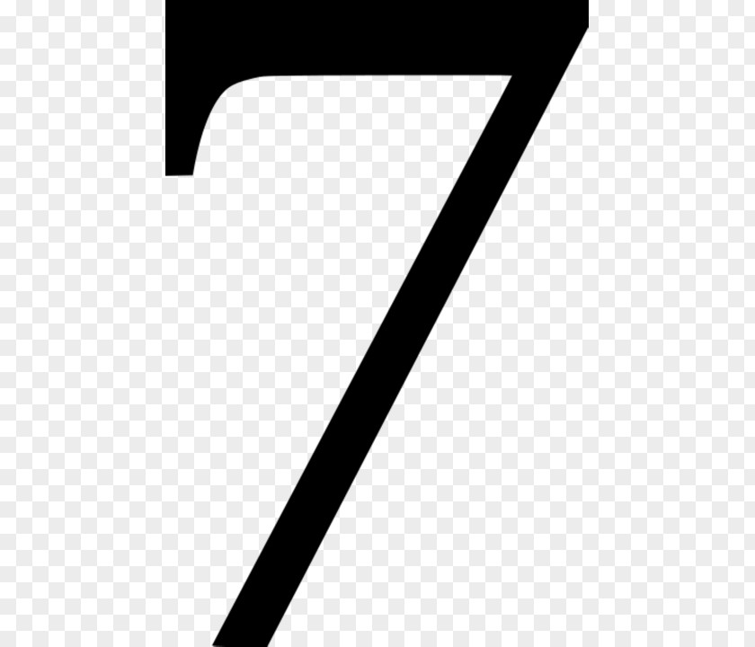 Sevenblackandwhite Black And White Number PNG