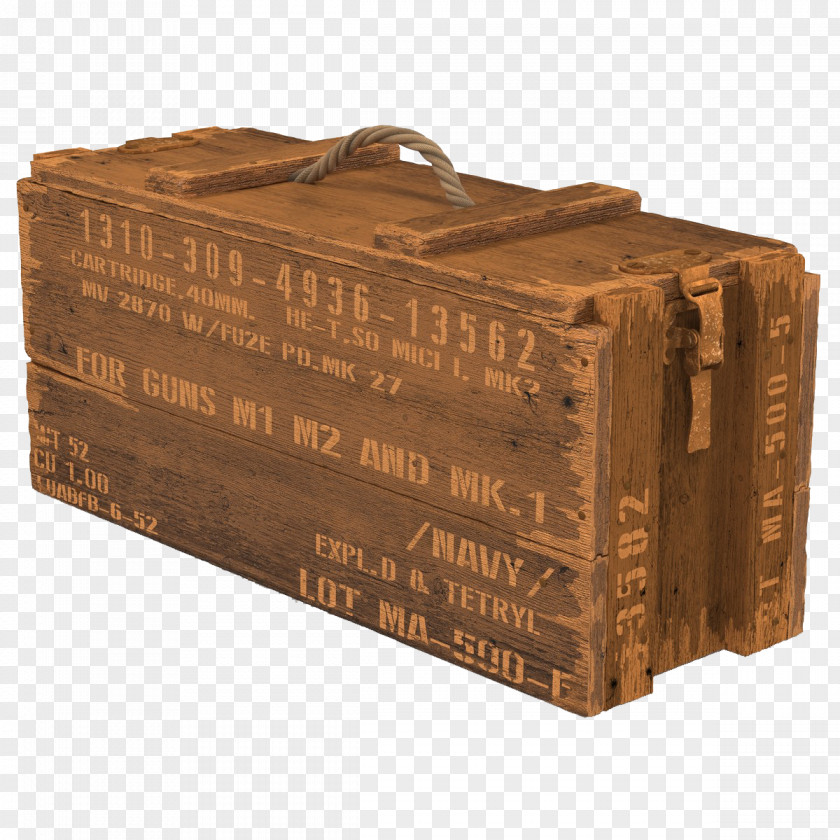 Brown Square Ammunition Box Crate 3D Modeling Wood PNG