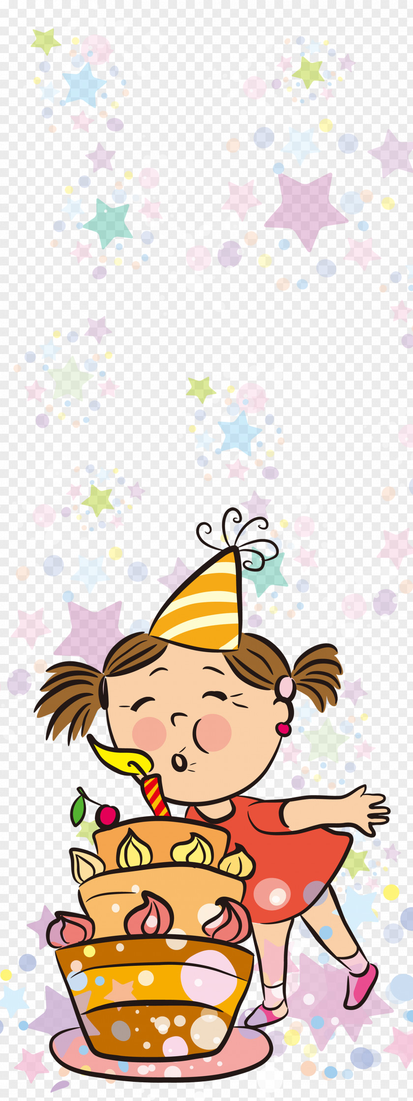 Creative Doll Birthday Wish Happiness Greeting Card PNG