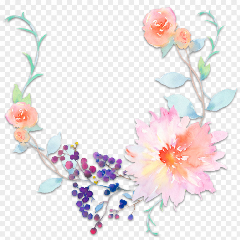 Flower Floral Design Watercolor Painting Illustration Drawing PNG