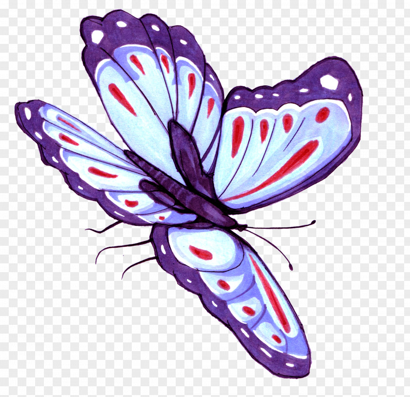 Hand-painted Purple Butterfly Violet PNG
