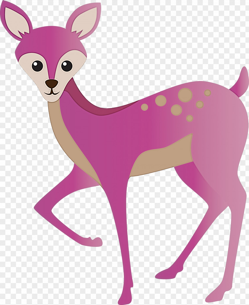 Pink Deer Wildlife Animal Figure Tail PNG