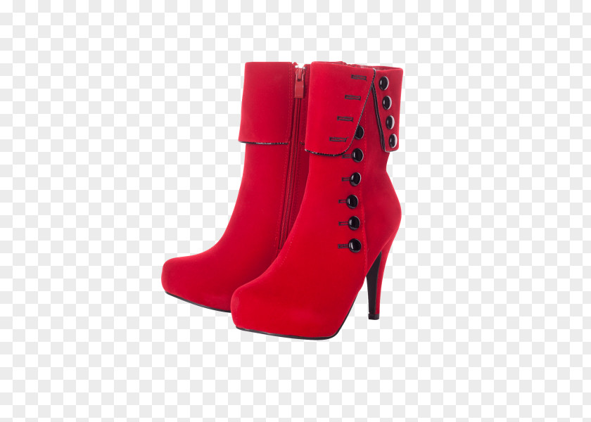 Red Mud Hole Boot High-heeled Shoe Botina Suede PNG