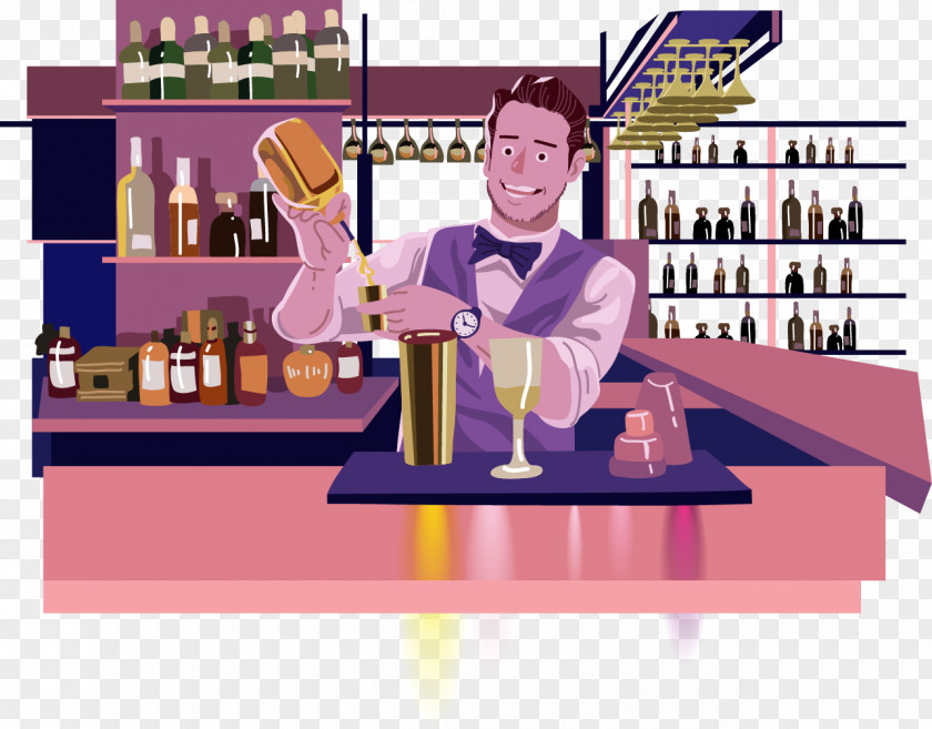 Vector Bartender Cocktail Beer PNG