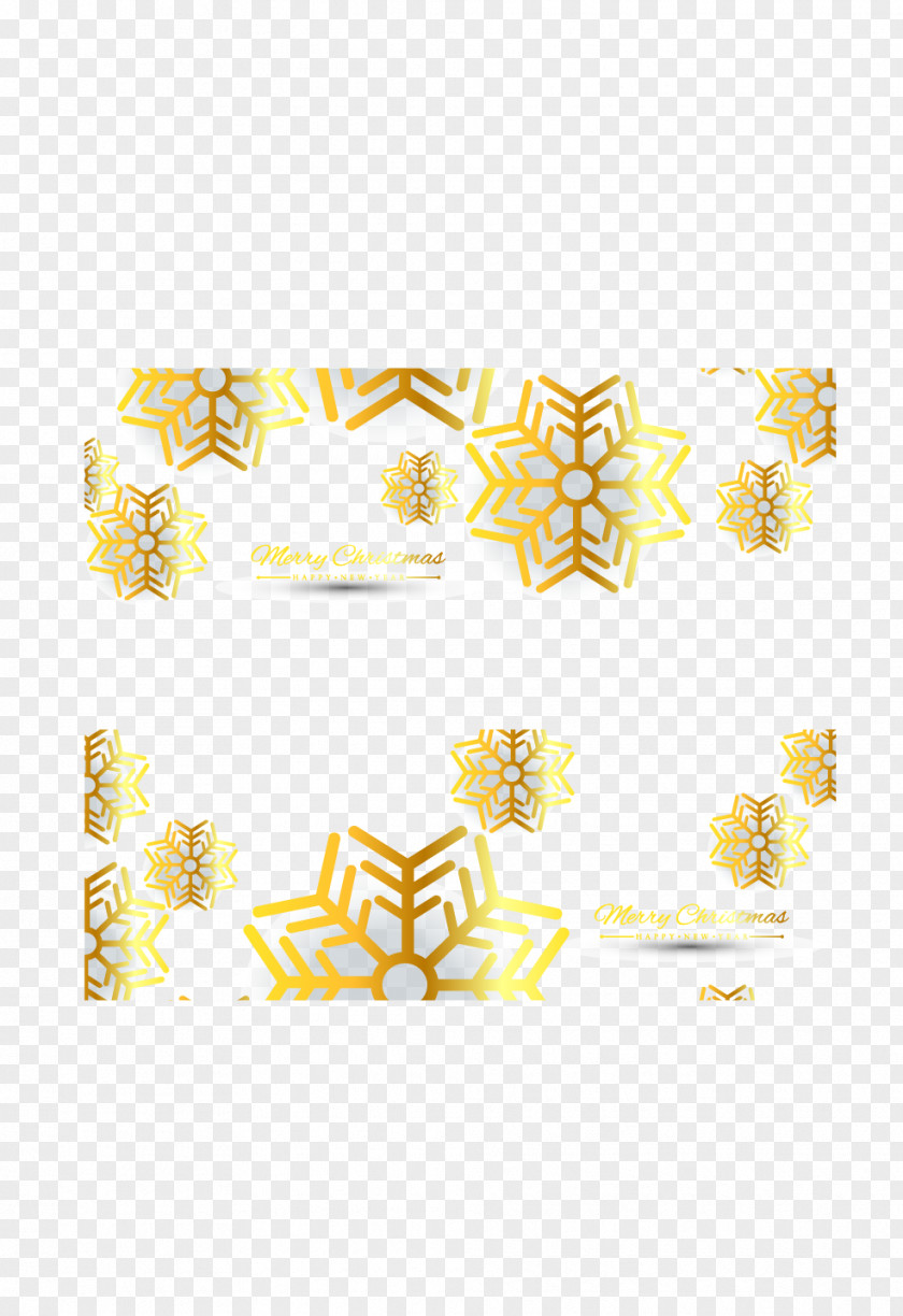 Golden Snowflake Christmas Banners Light Gold PNG