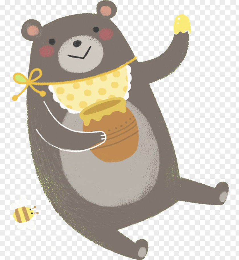 Painted Bear Cartoon PNG