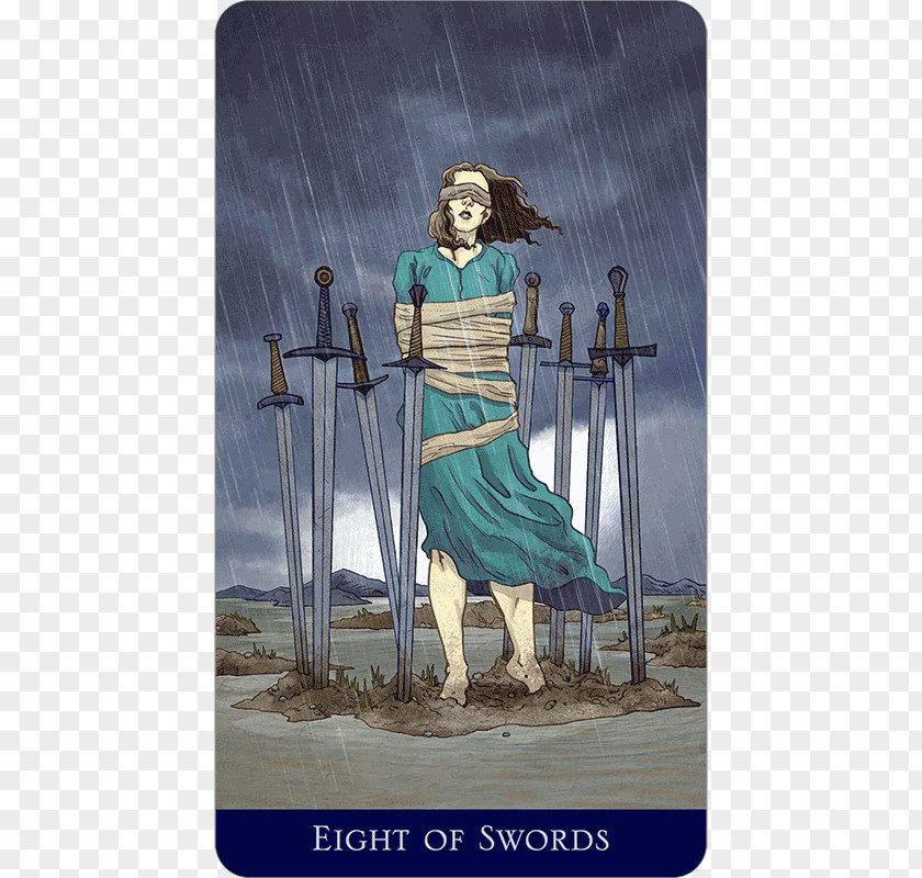 The Llewellyn Tarot Worldwide Eight Of Swords Playing Card PNG