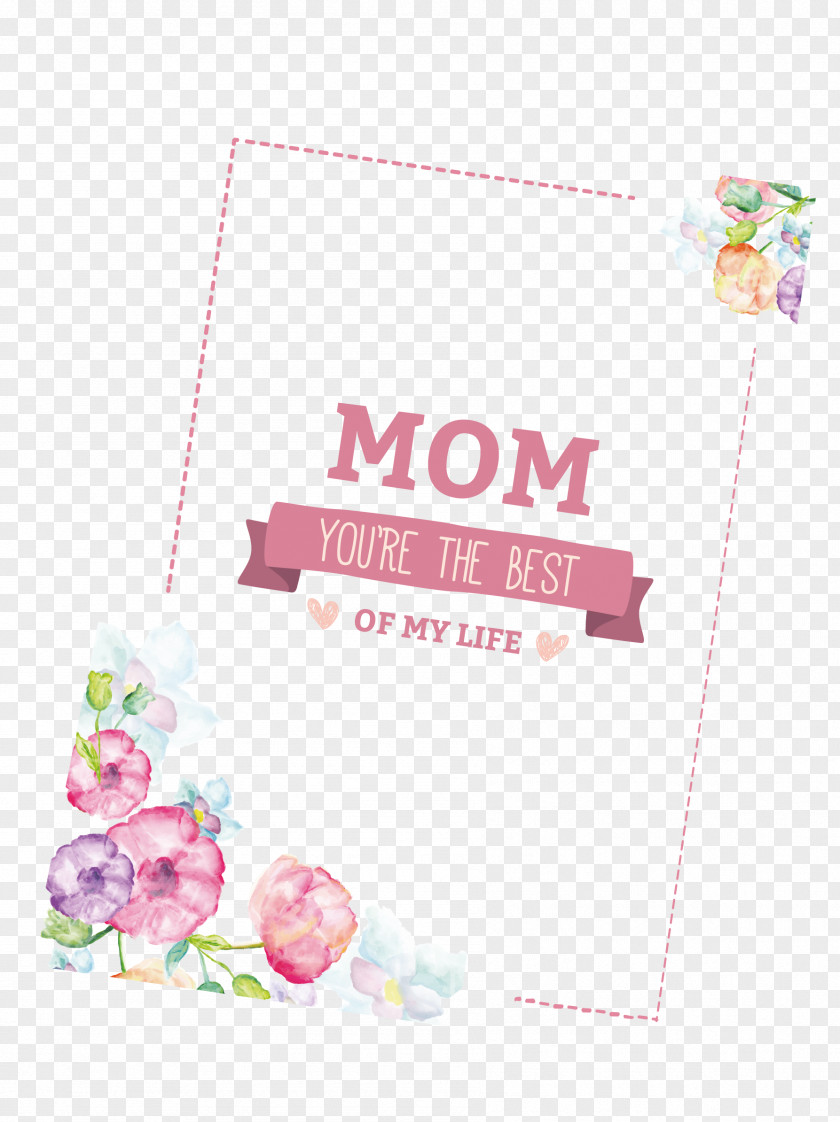 Elegant Watercolor Flowers Mother's Day Decor PNG