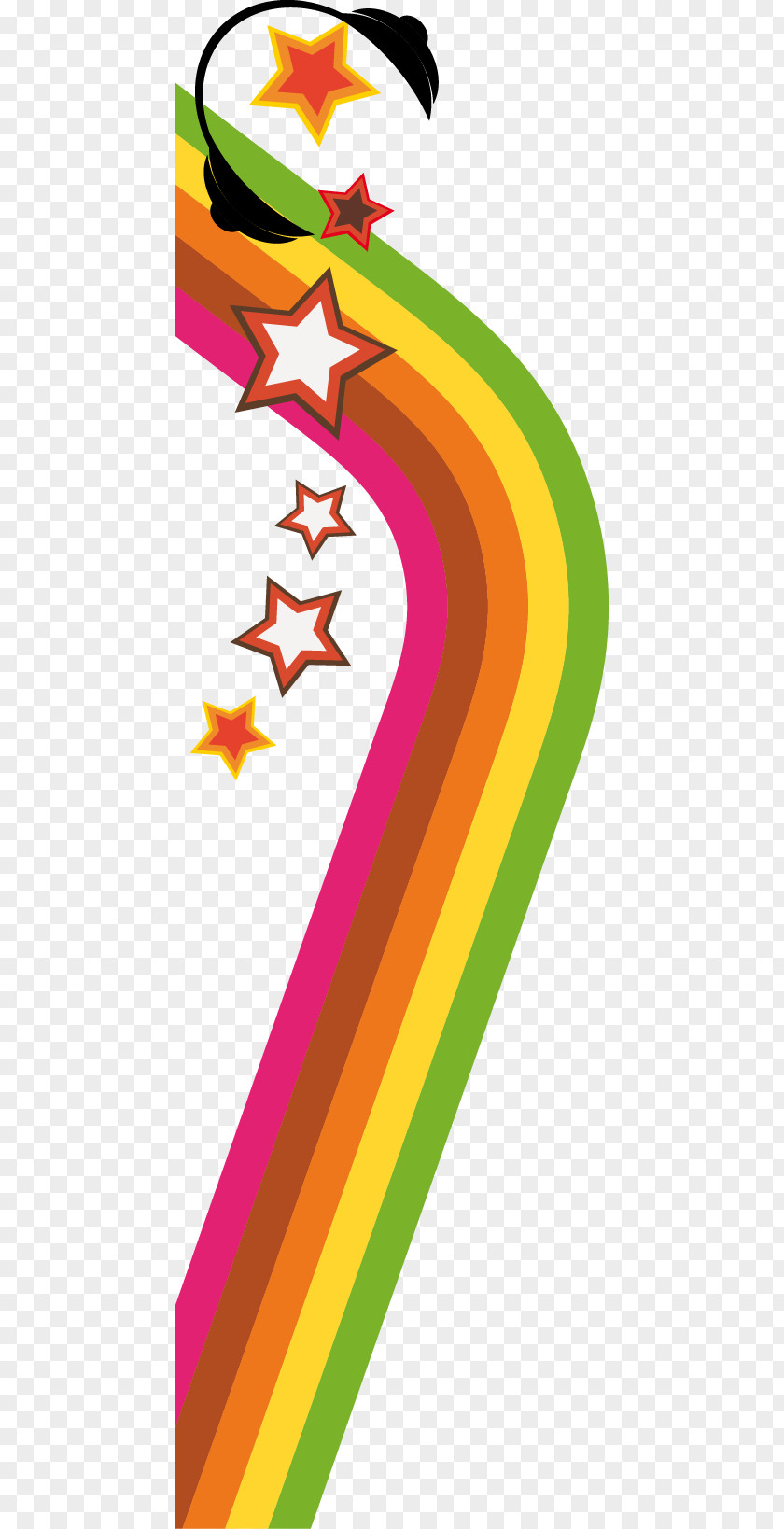 Hand-painted Rainbow Star Pattern Light Clip Art PNG