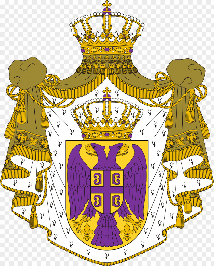 Kingdom Of Serbia Coat Arms Flag PNG