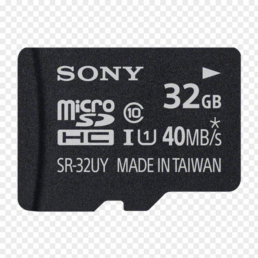 Sony MicroSD Secure Digital SDHC Flash Memory Cards PNG