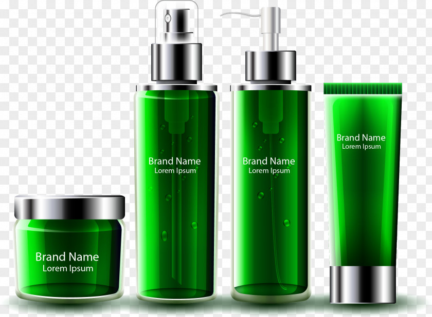 Vector Hand Painted Green Suit Skincare Adobe Illustrator PNG