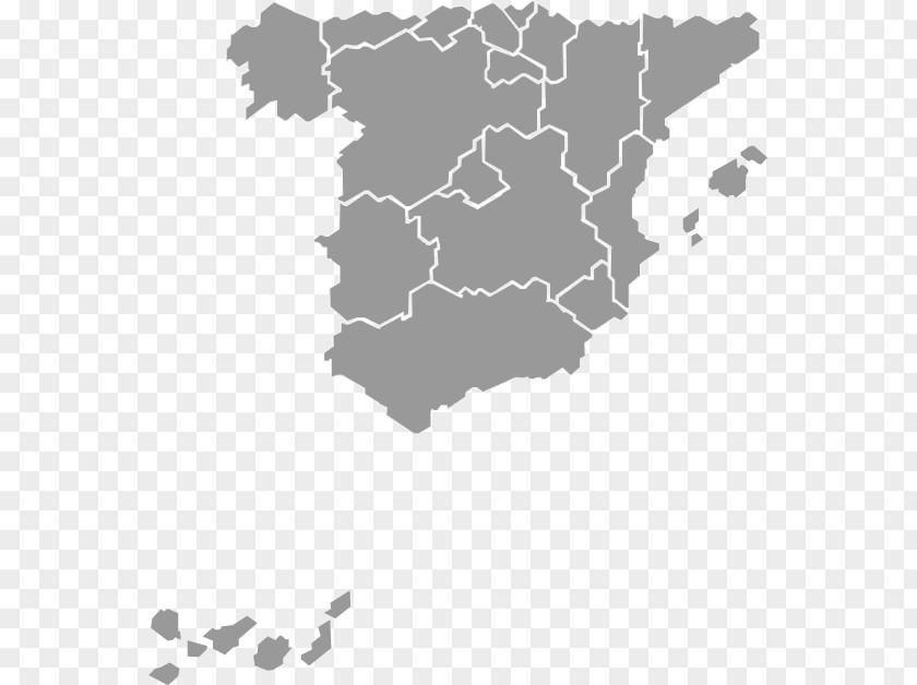 Map Autonomous Communities Of Spain Topographic Rate Natural Increase PNG