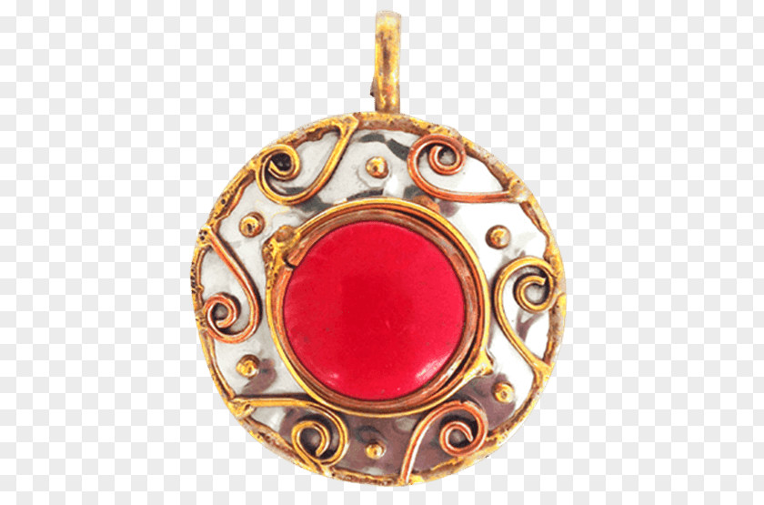 Pendant Necklace Circle With Red Stone MaroonAdmjire Badge Locket Anju PNG