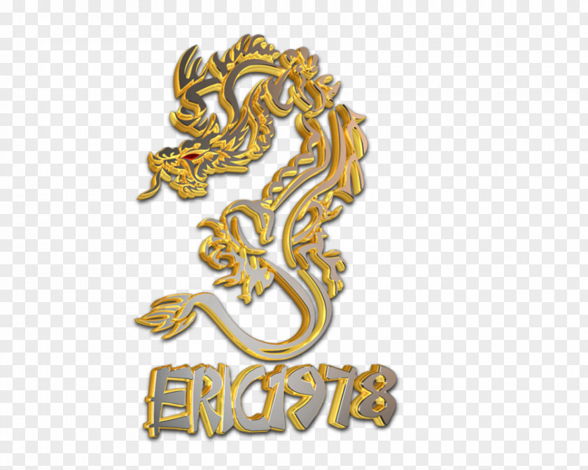 Gold Dragon Logo 3D Computer Graphics PNG
