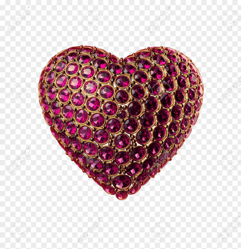 Heart Gemstone Ruby Crystal Clip Art PNG