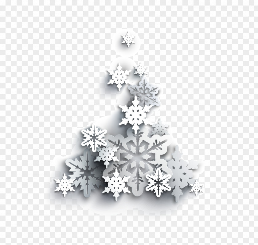 Snow White Christmas Light Snowflake Tree PNG