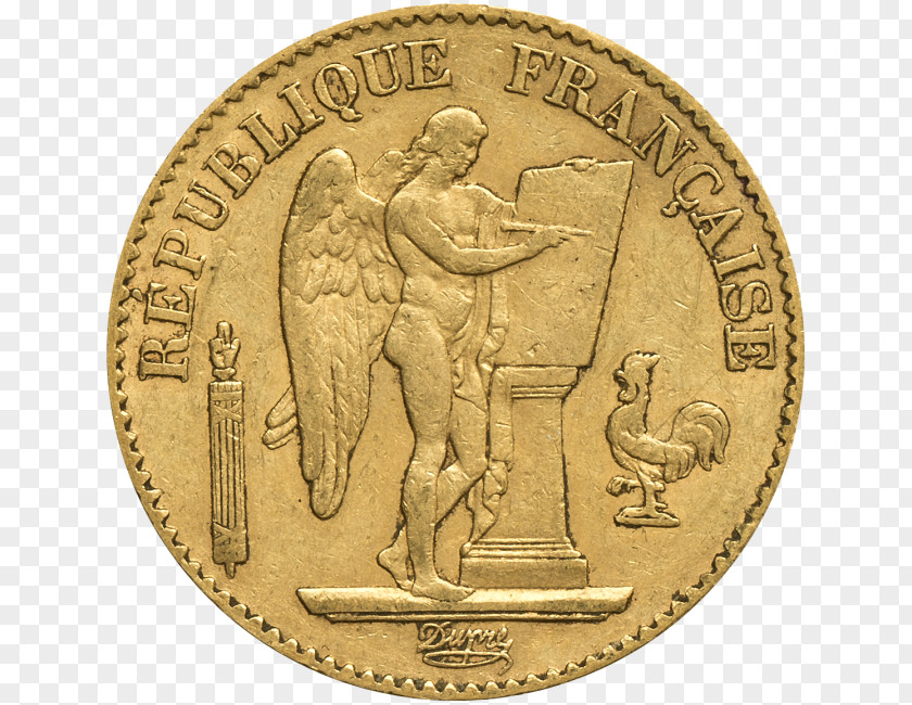 Coin Gold French Franc Numismatics PNG
