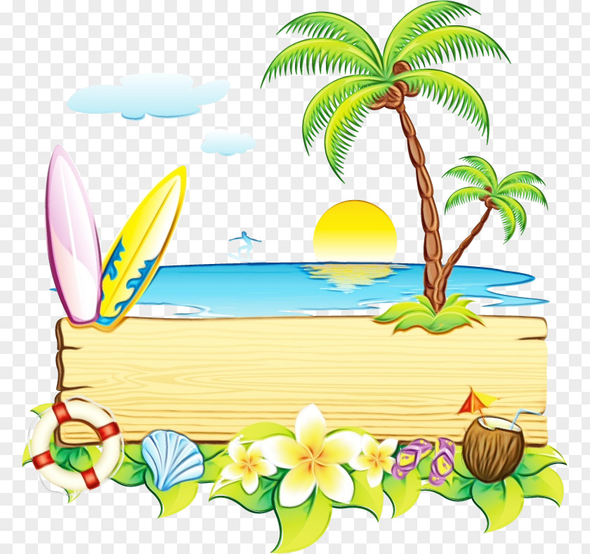 Palm Tree Vacation Background PNG